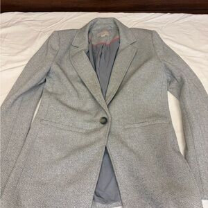 Women's Loft Herringbone Gray Blazer